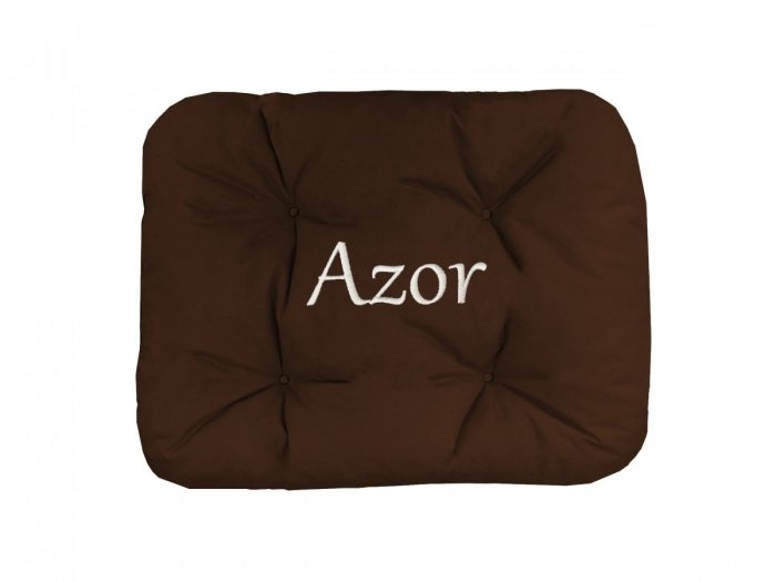 Legowisko Z IMIENIEM TWOJEGO PSA 60x50 cm - brązowe