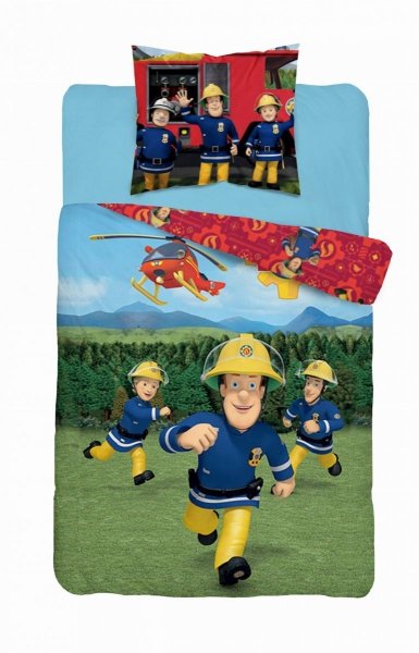 Pościel licencyjna Strażak Sam 100% bawełna 160x200 - wz. Fireman Sam 014