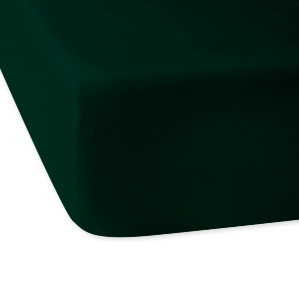 Prześcieradło satynowe z gumką 140x200 - Zieleń butelkowa 036