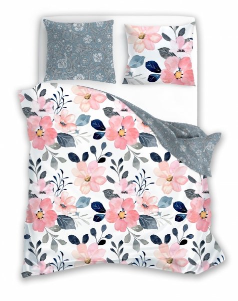 Pościel satynowa MILAGRO 160x200 wz. Verde 011