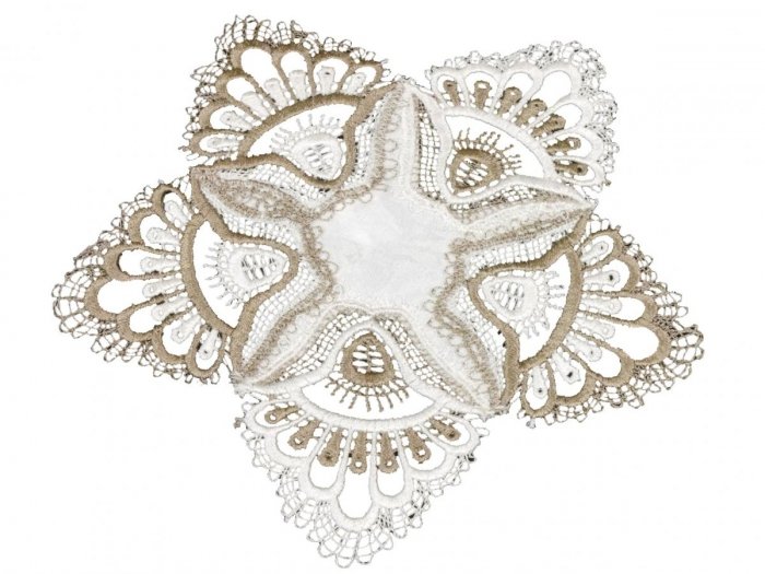 Obrus Gipiura 8139/FF rozmiar: 40 cm kolor: Biało-brązowy