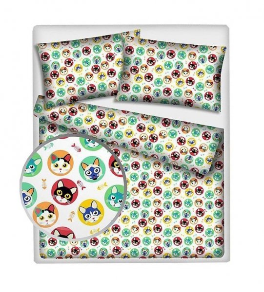 Pościel młodzieżowa 100% bawełniana 160x200 wzór Kociaki 390