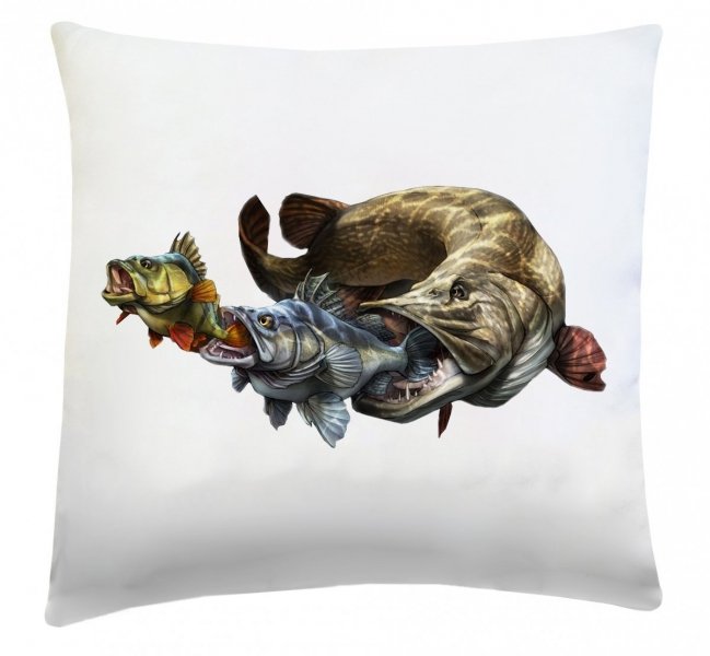 Poduszka dekoracyjna 40x40 wz. Ryby drapieżne