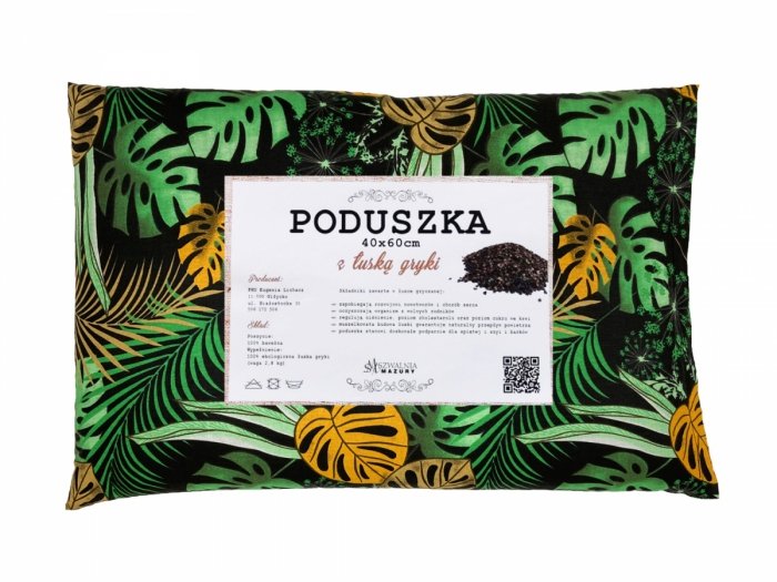 Poduszka z łuską gryki 40x60 wz. 6 tropikalny zielony