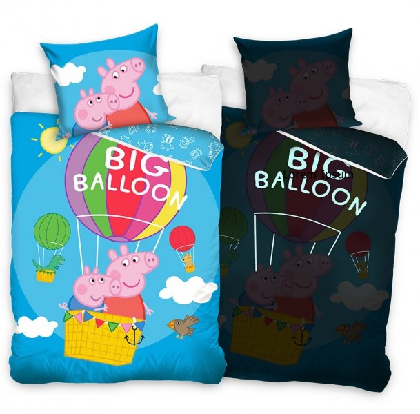 Pościel licencyjna ŚWIECĄCA W CIEMNOŚCI 100% bawełna 160x200 - Peppa Pig - PP211018B