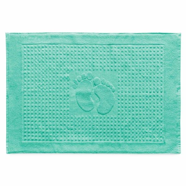 Dywanik łazienkowy 100% bawełna STOPKI 50x70 wz. turkus