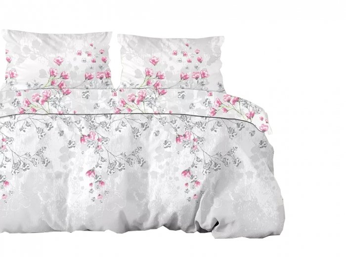 Pościel satyna bawełniana Frotex 220x200, 200x200 lub 180x200 - wz. KYOTO GRAY