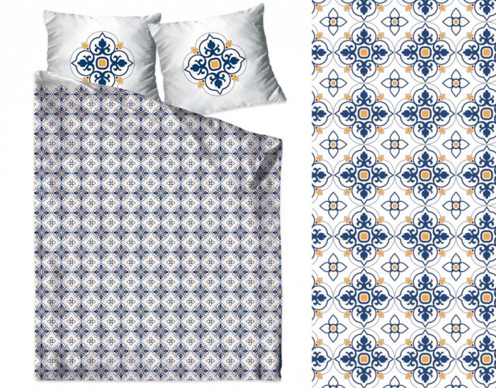 Pościel satynowa GRENO Gold Collection 160x200 wz. Dona Ana Żółta