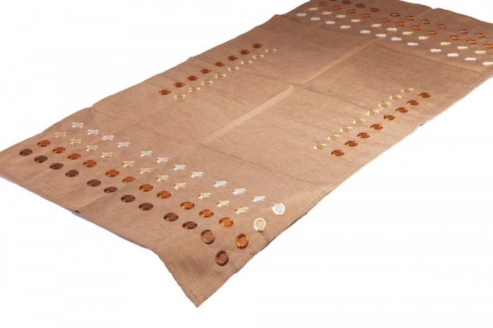 Obrus Haftowany Bruna 150x300 cm kolor: Brązowy