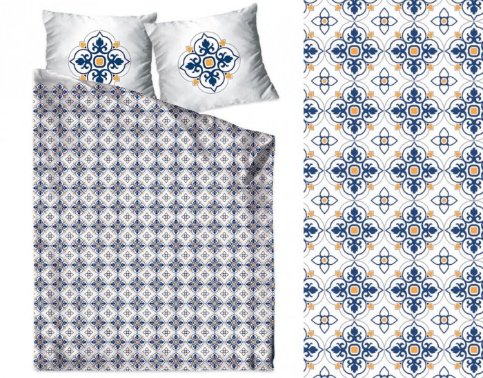 Pościel satynowa GRENO Gold Collection 220x200 wz. Dona Ana Żółta