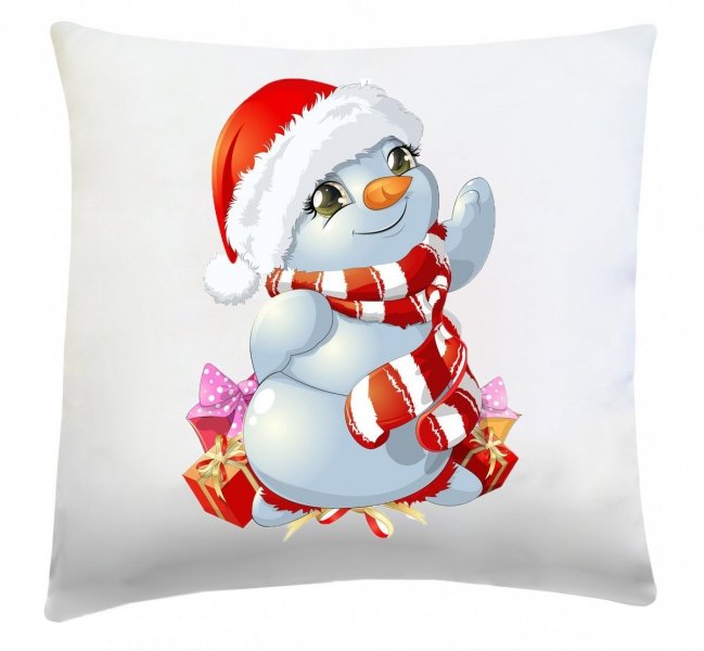 Poduszka świąteczna 40x40 wz. Bałwanek