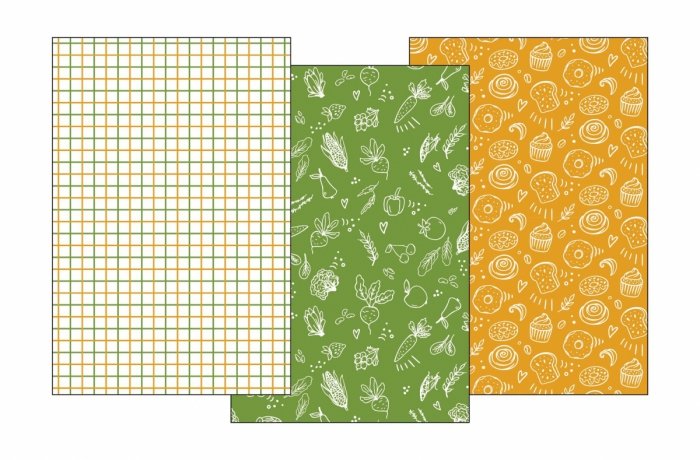 ŚCIERKA KPL. 3 SZT 40X60 KUKE 100% bawełna wz. 022 ŻÓŁTE I ZIELONE