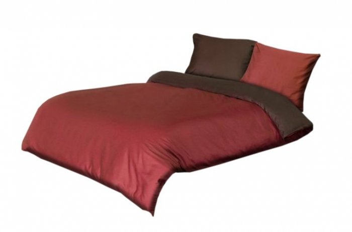 Pościel satyna bawełniana DARYMEX kolekcja Sofia 160x200 - 21410/1 (bordo/czekolada)