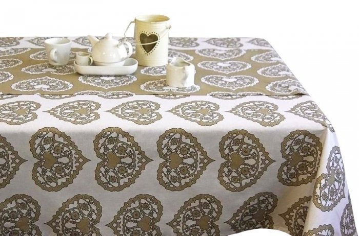 Obrus Romance Andropol rozmiar 160x180 wzór biel beż