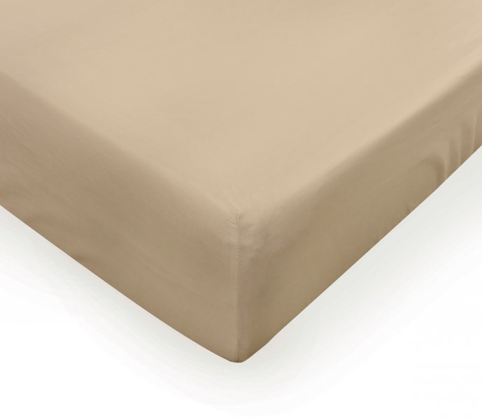 Prześcieradło PREMIUM jersey z lycrą na wysoki materac 90x200 z gumką wz. 15A jasny beż
