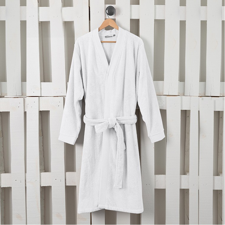 szlafrok męski ROMEO bawełna biały