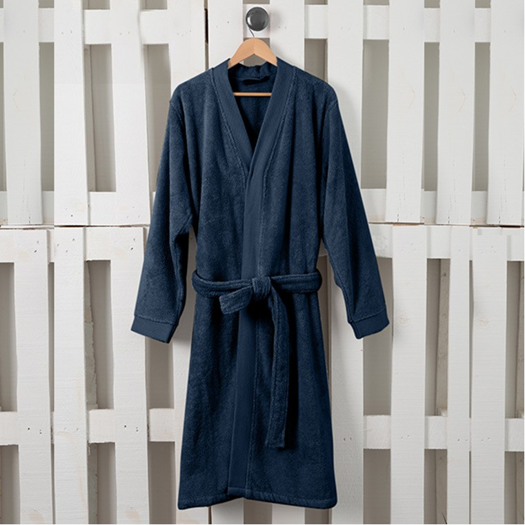 szlafrok męski ROMEO bawełna marine