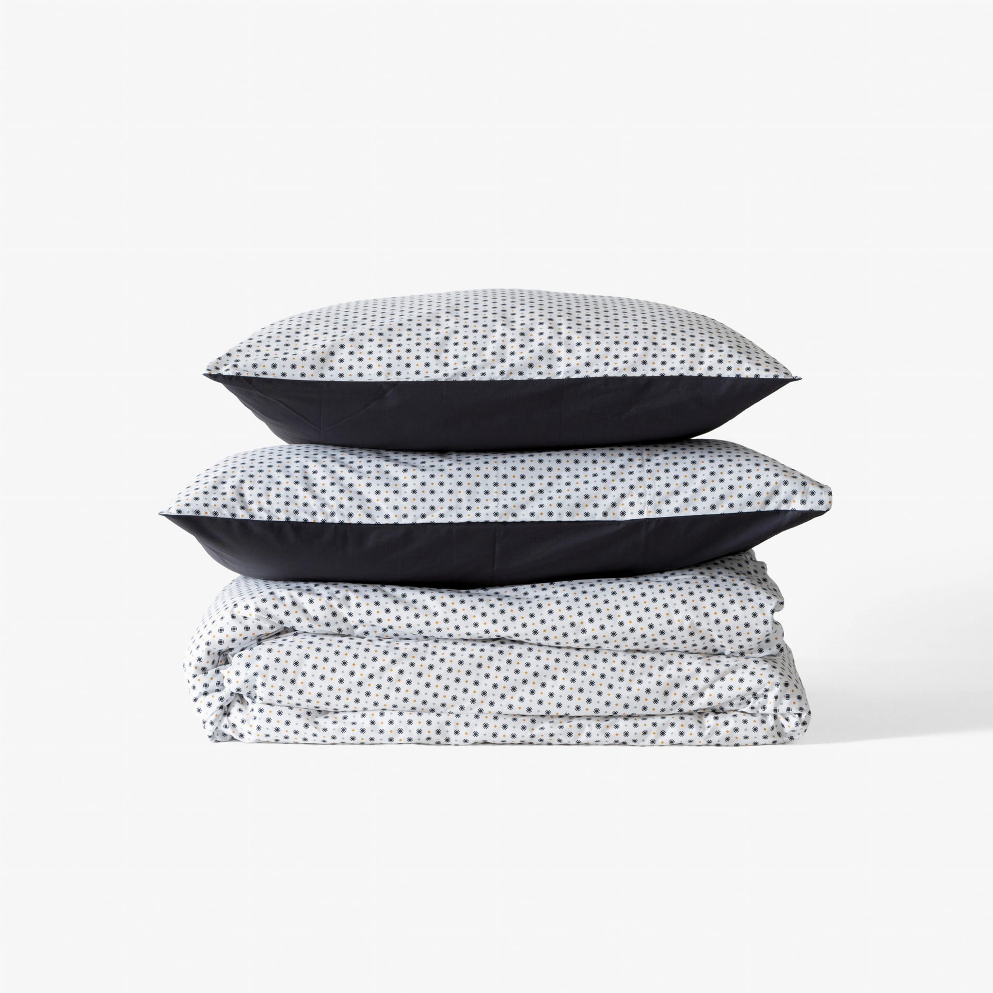 poszewka NEO ANTHRACITE GEOMETRIC bawełna perkalowa - pościel