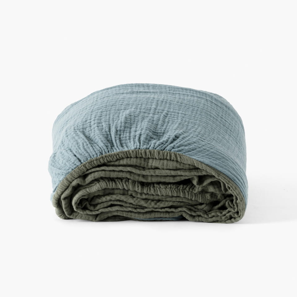 prześcieradło INFINI musztarda/kora bawełna muślinowa