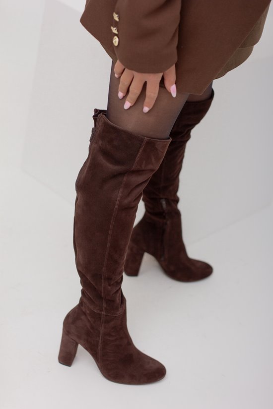 Kozaki 283 Brąz zamsz