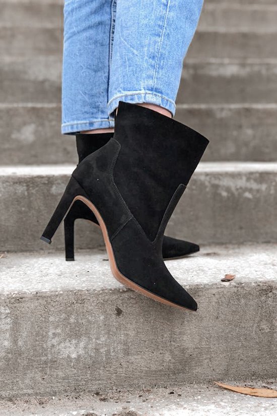 Botki damskie Czarny welur od ręki!