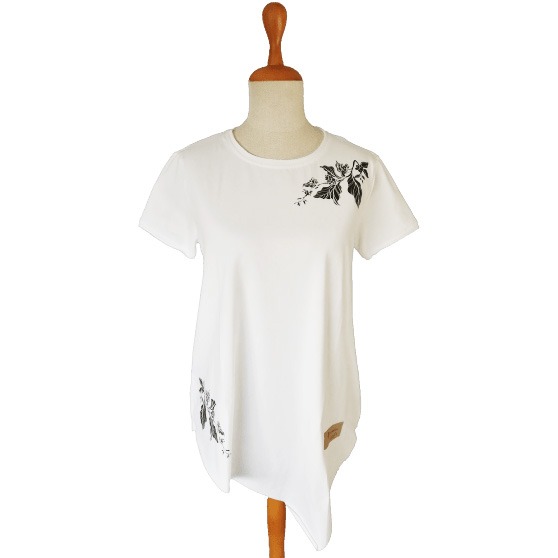 T-shirt coffee leaf - biała koszulka, bluzka - S/M