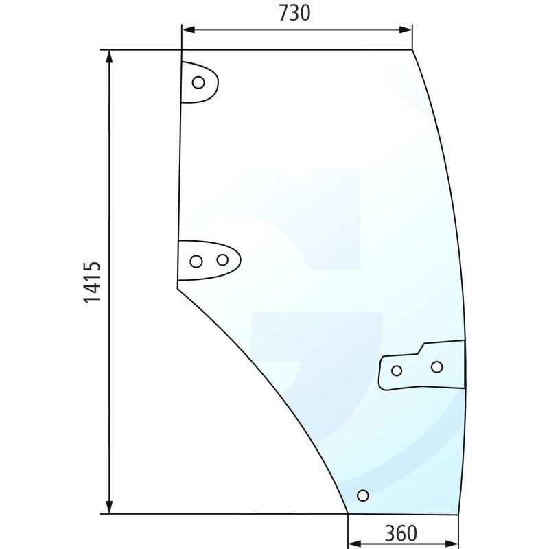 Szyba drzwi prawa CASE MX CX Mc Cormick 192004A6