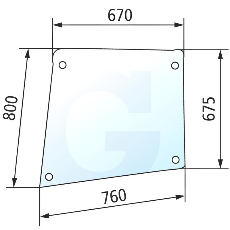 Szyba drzwi górna, prawa i lewa CASE 440 940 1332485C1