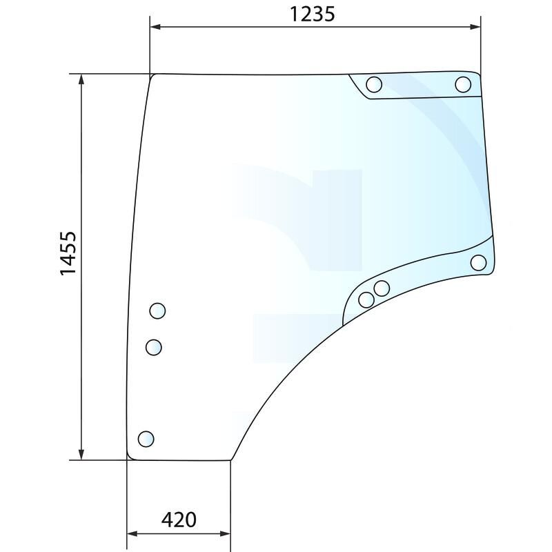 Szyba drzwi lewa John Deere 6105R L212967, L209795
