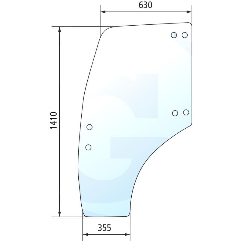 Szyba drzwi lewa New Holland T3000 TCE 9977602
