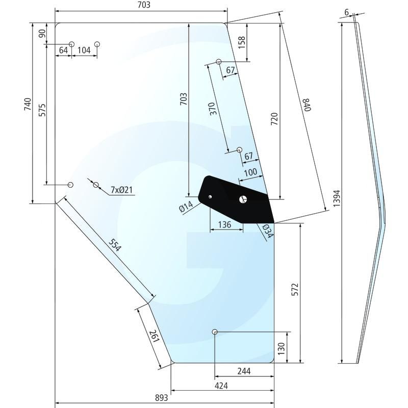 Szyba drzwi prawa Deutz DX AgroPrima AgroXtra 4352849