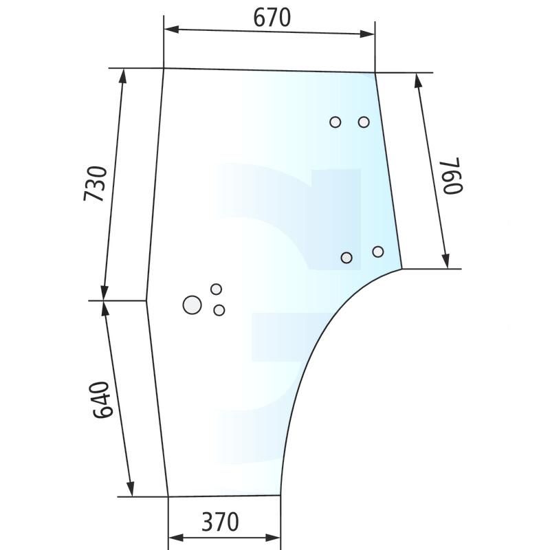 Szyba drzwi prawa Deutz AgroPlus 0.009.7701.0/40