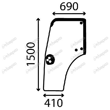 Szyba drzwi lewa New Holland TN CASE 44910453 CNH