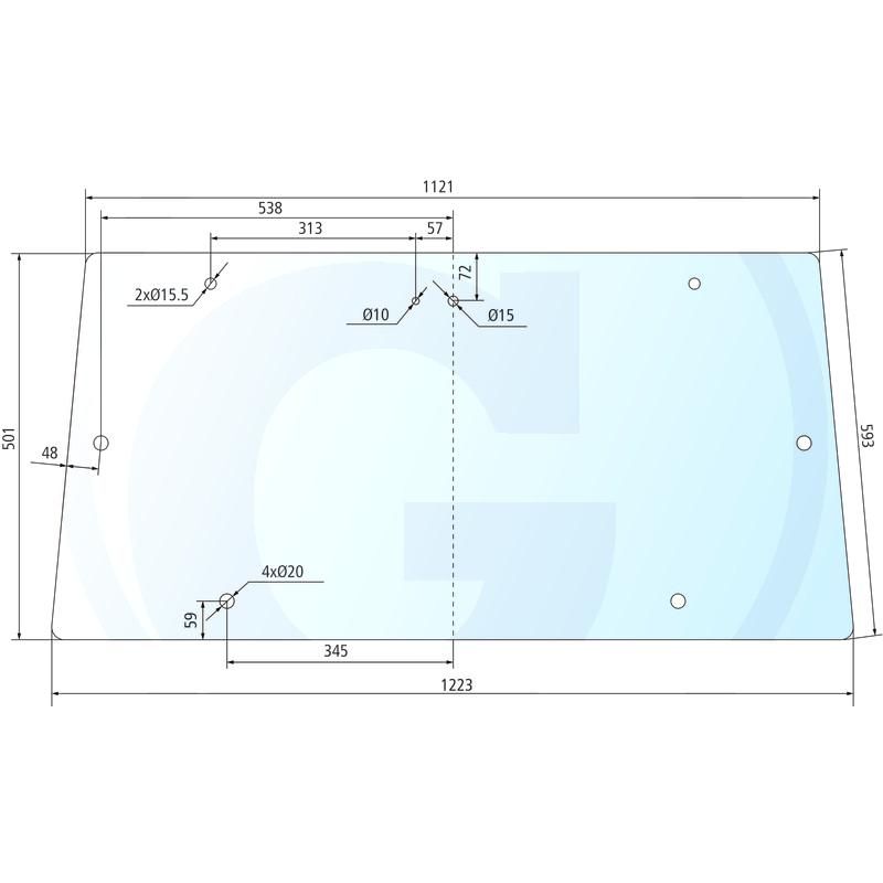 Szyba tylna Massey Ferguson 300 3477716M1