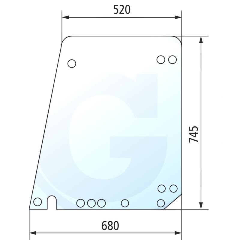 Szyba drzwi górna, prawa i lewa Fendt Farmer 297810030500
