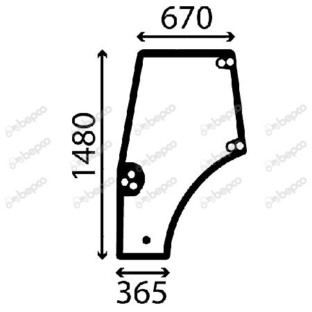 Szyba drzwi lewa New Holland TD5000 CASE 87620234 CNH