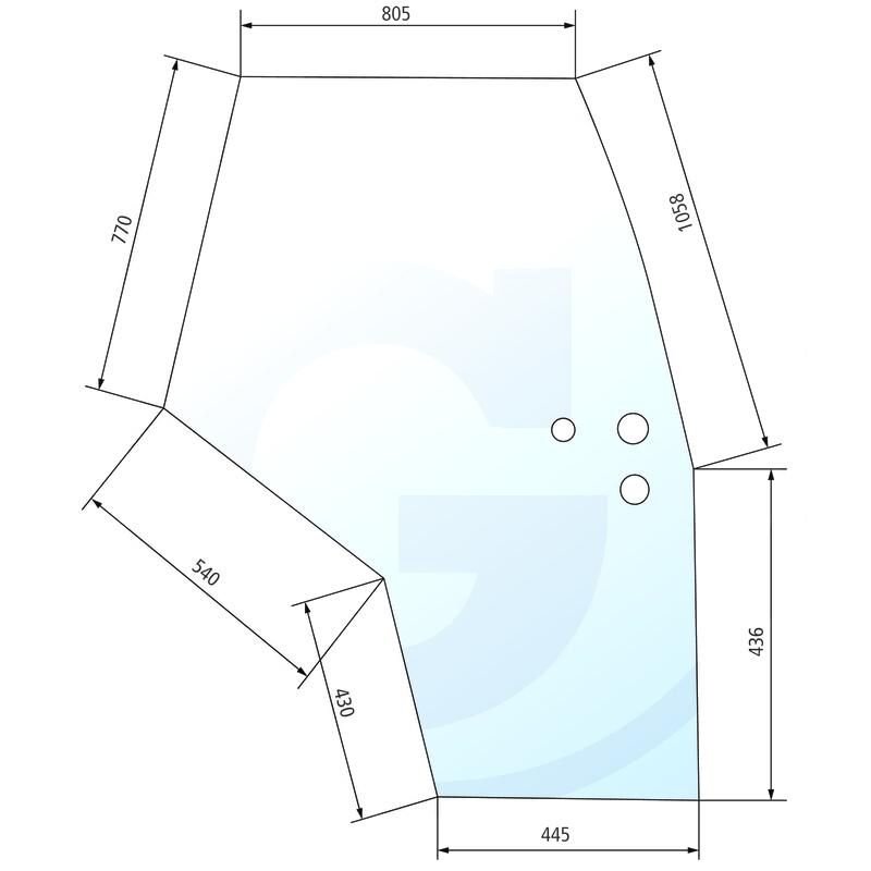 Szyba drzwi prawa, z ramą Massey Ferguson 6100 8100 3902124M1