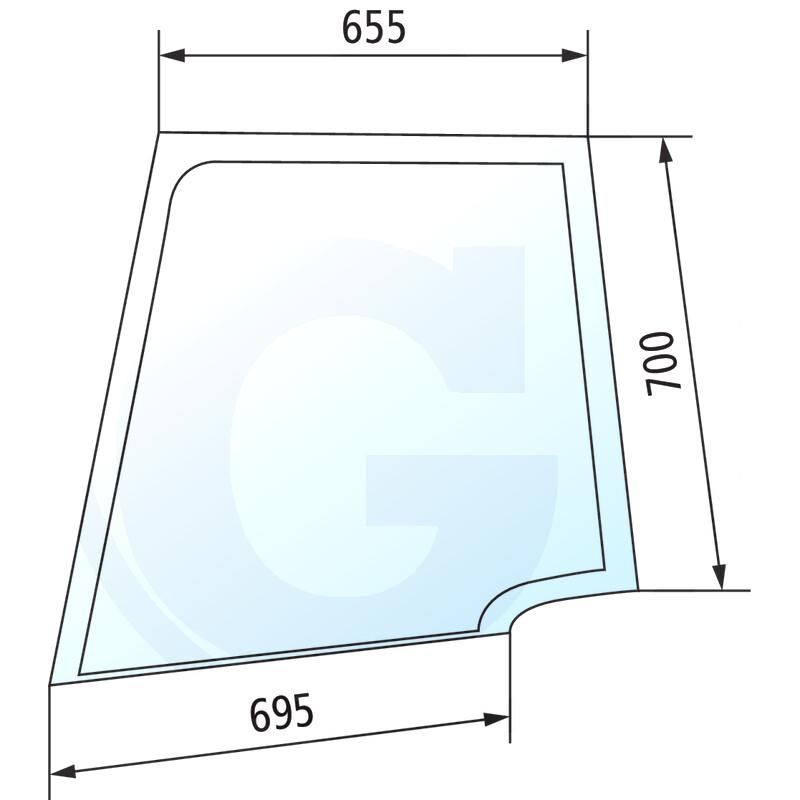 Szyba drzwi górna, lewa CASE JX New Holland TD 5089550
