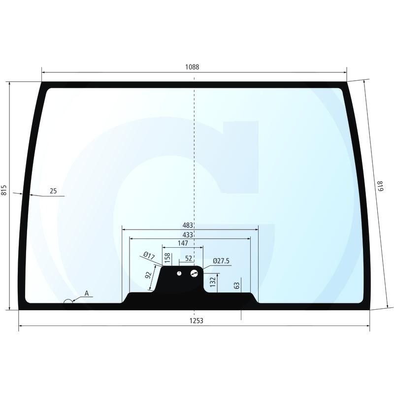 Szyba przednia bez ramy Fendt G816810040050