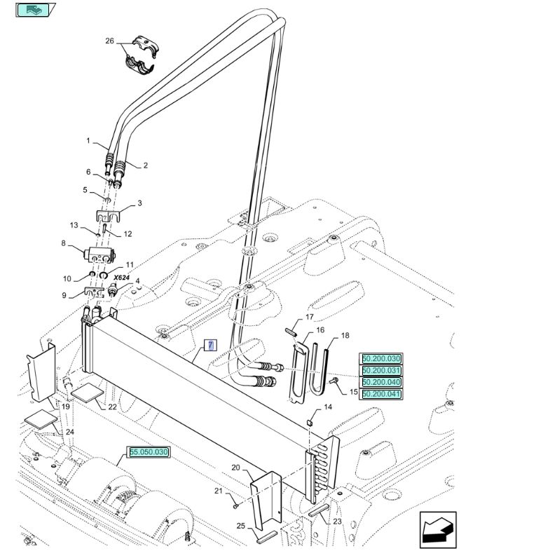 Parownik New Holland CX TC 47613257 CNH