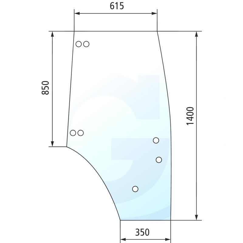 Szyba drzwi prawa, kabina Neumaier Fendt 206S 209S F329810030150