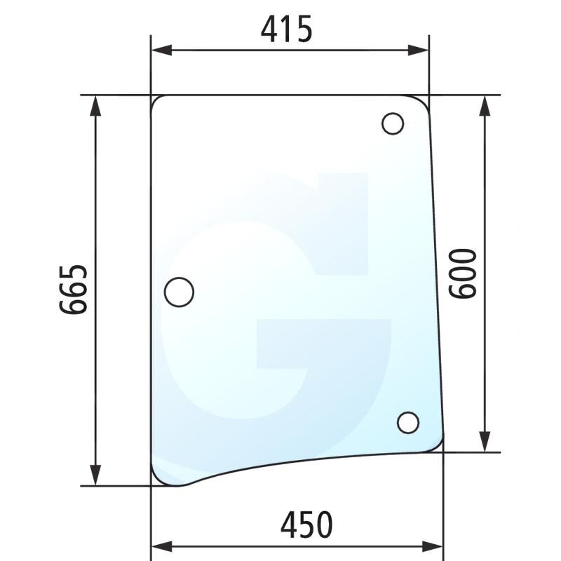 Szyba boczna lewa / prawa John Deere 5300 5310 ER047311