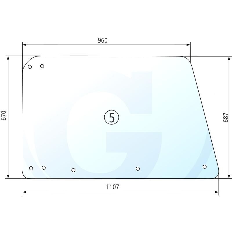 Szyba drzwi górna, prawa i lewa Deutz AgroCompact 4366138