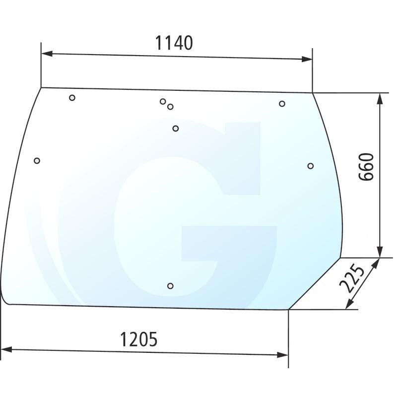 Szyba tylna ze ściętym narożnikiem Deutz Agrotron 4419379