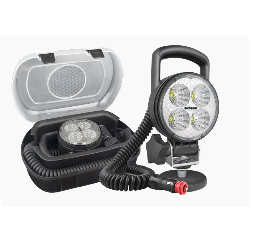 Lampa robocza LED 58° 1000lm z uchwytem magnetycznym, przewodem spiralnym wyłącznik CRC5C.51556 + ETUI Wesem