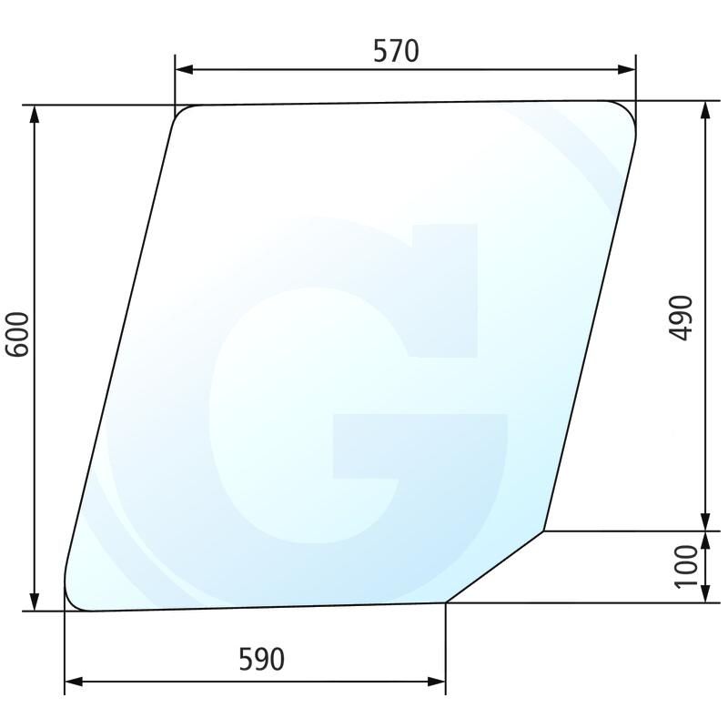 Szyba drzwi górna, prawa i lewa Deutz DX 4309526