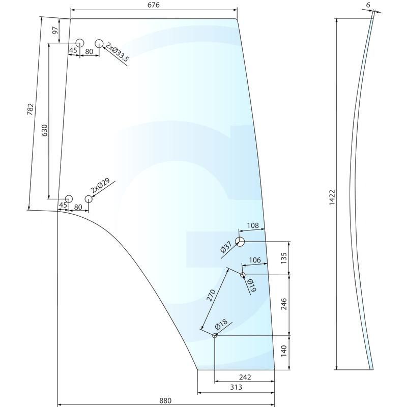 Szyba drzwi lewa Fendt Farmer Favorit 117810030010