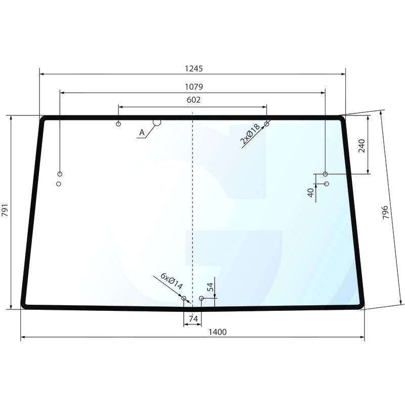 Szyba tylna John Deere 7600 R110990