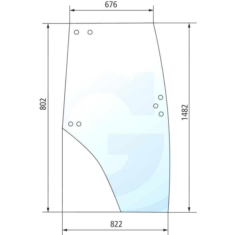 Szyba drzwi lewa Zetor 53369088