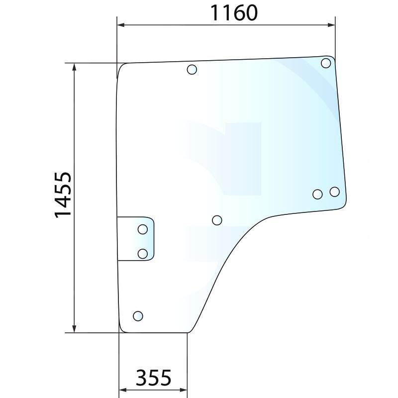 Szyba drzwi lewa John Deere 8100 R157210